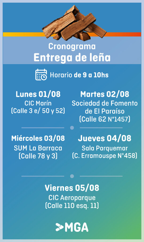 Entrega de Leña: del 1° al 5 de Agosto 2022