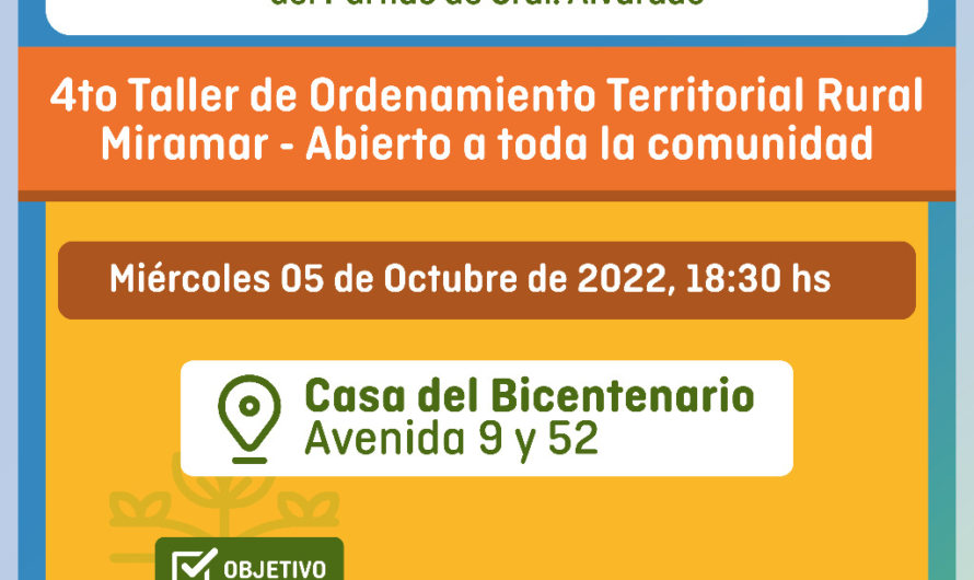 Ordenamiento Territorial Rural: 4°Taller en Miramar
