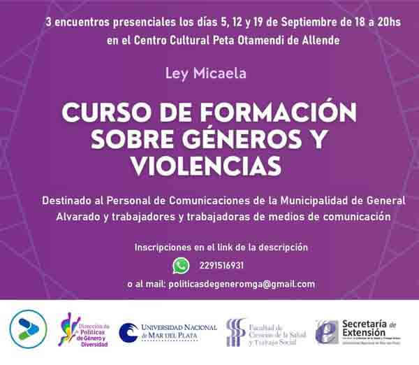 Curso de formación sobre géneros y violencias