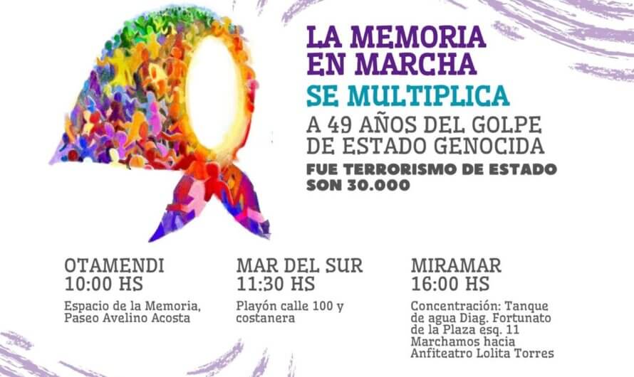 Se desarrollarán estos actos por Memoria y Justicia.