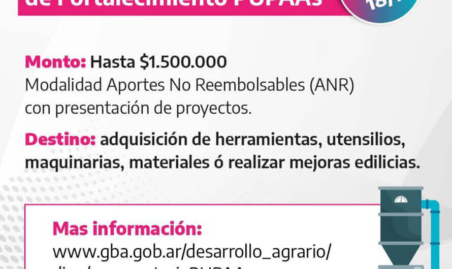 El Ministerio de Desarrollo Agrario lanzó el Quinto Concurso para fortalecer a pequeñas unidades productivas de alimentos