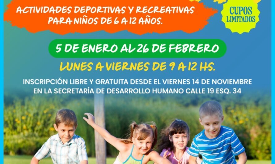 ¡Vuelven las Colonias Municipales de Vacaciones al Polideportivo!