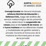 MGA - Suspensión Clases Alerta Meteo 16 Marzo 2026